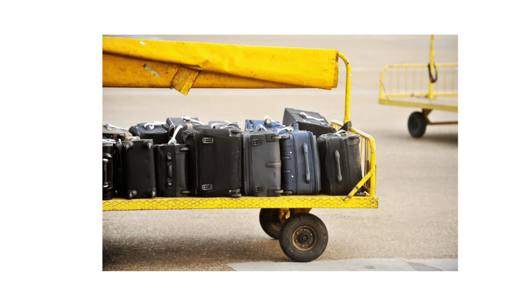 suitcases on trolley at airport