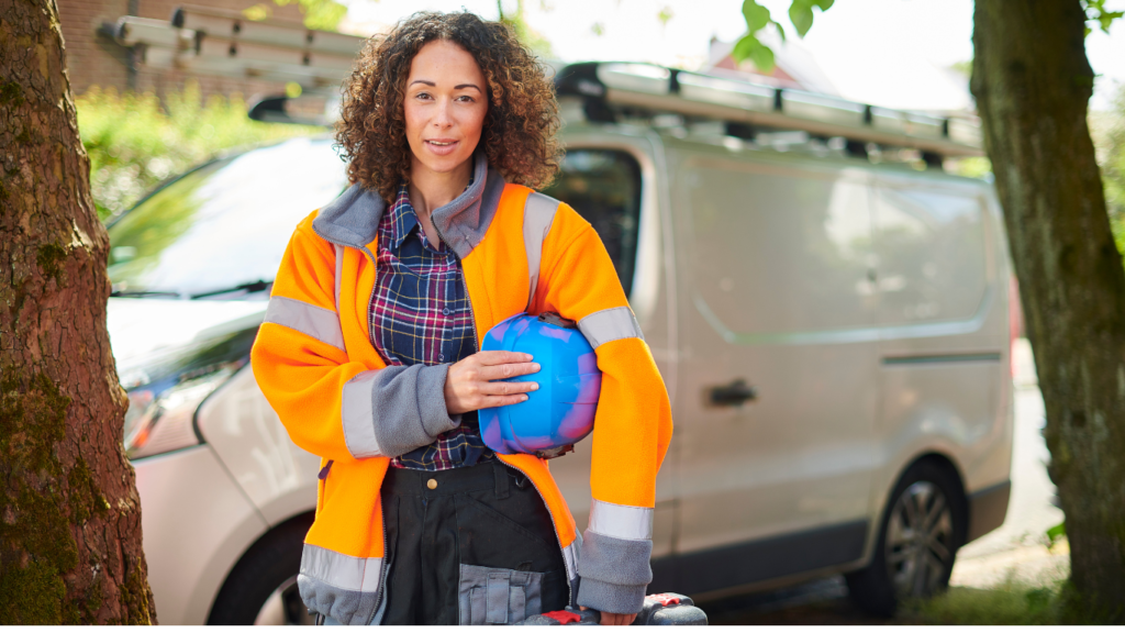 woman engineer with van example of successful field service 