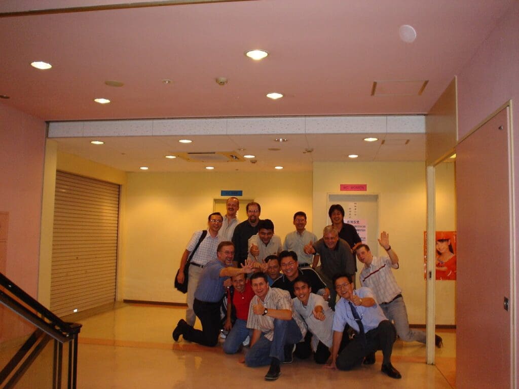 Ashish Prabhudesai, field service consultant, - with international field service colleagues in Japan