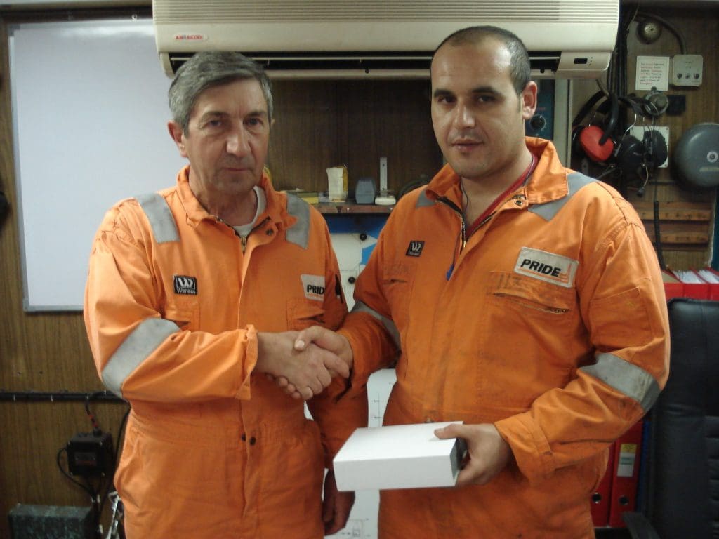 Hisham Gialal on board PRIDE International Submersible Rig