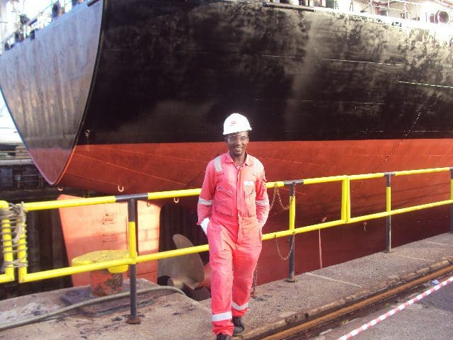 Olufemi Makinde Marine Coating Inspector by ship